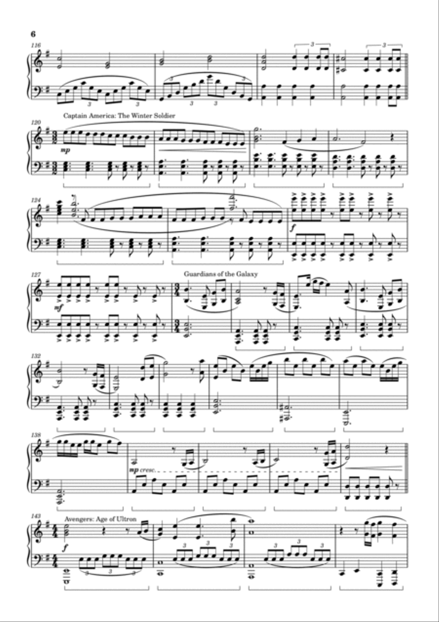 Marvel Studios Fanfare Piano Method scores gallery preview page 6