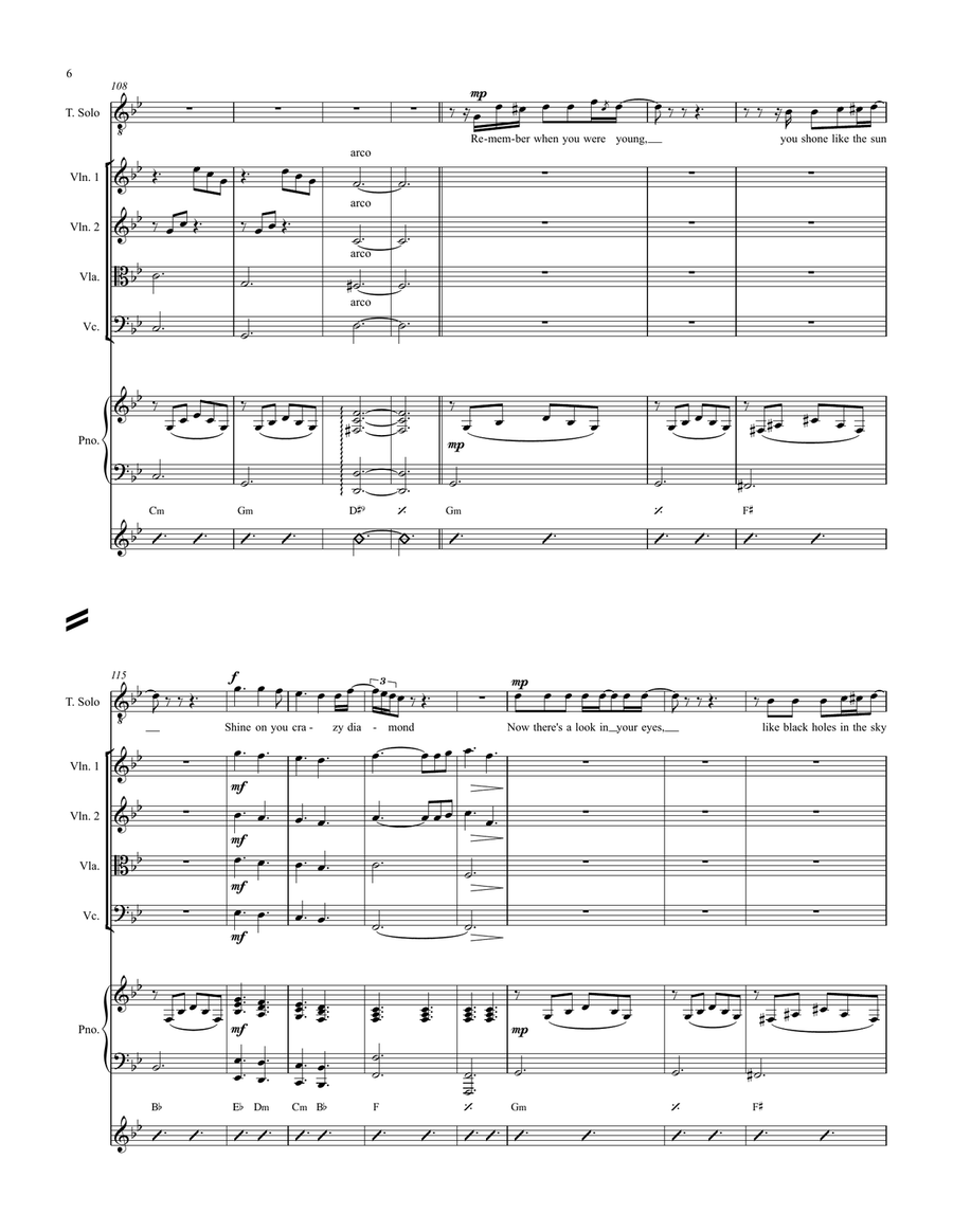 Shine On You Crazy Diamond (parts 1-5) Small Ensemble scores gallery preview page 6
