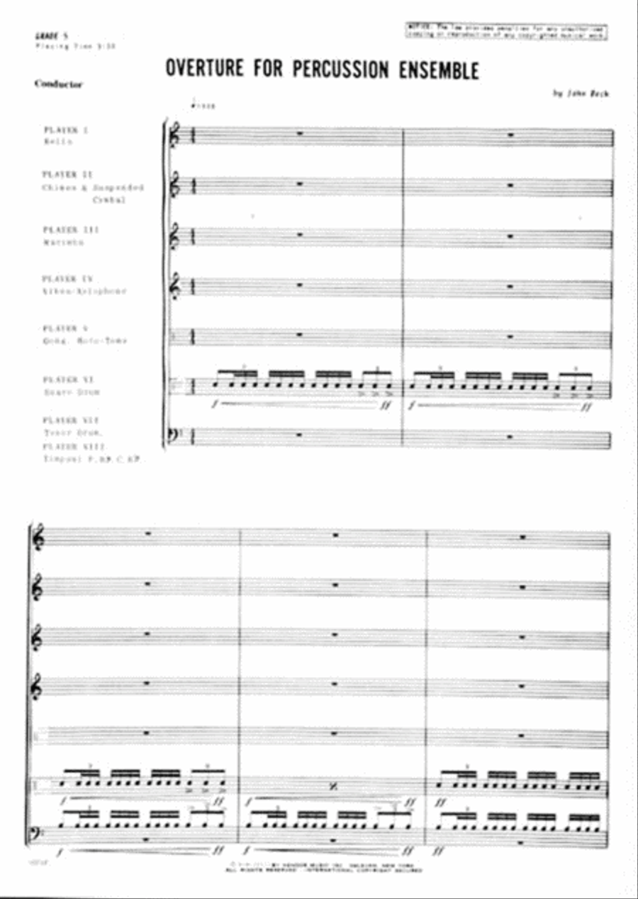 Overture For Percussion Ensemble Percussion Ensemble scores gallery preview page 2