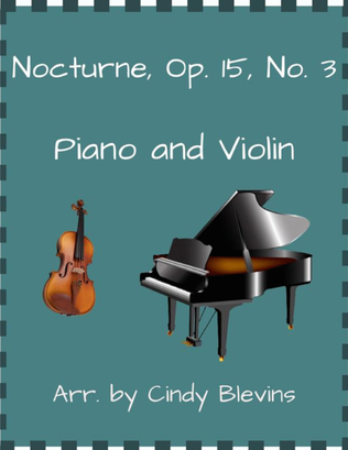 Book cover for Nocturne, Op. 15, No. 3, for Piano and Violin