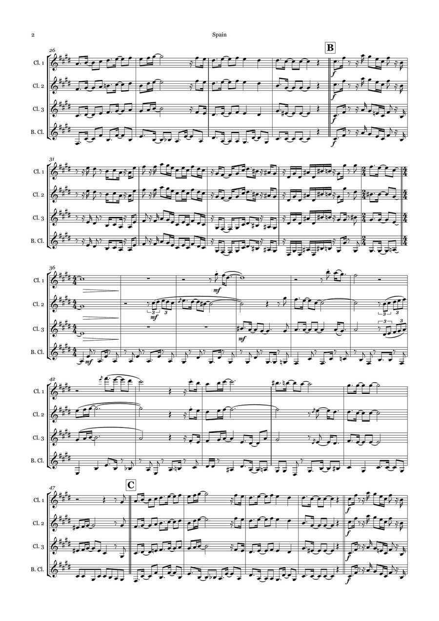 Spain Spain Woodwind Quartet scores gallery preview page 2