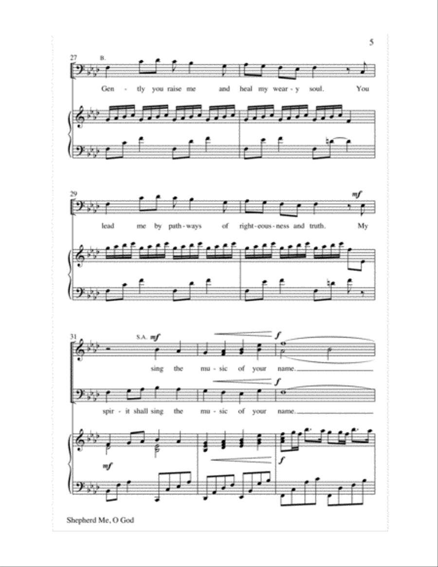 Shepherd Me, O God 3-Part scores gallery preview page 5
