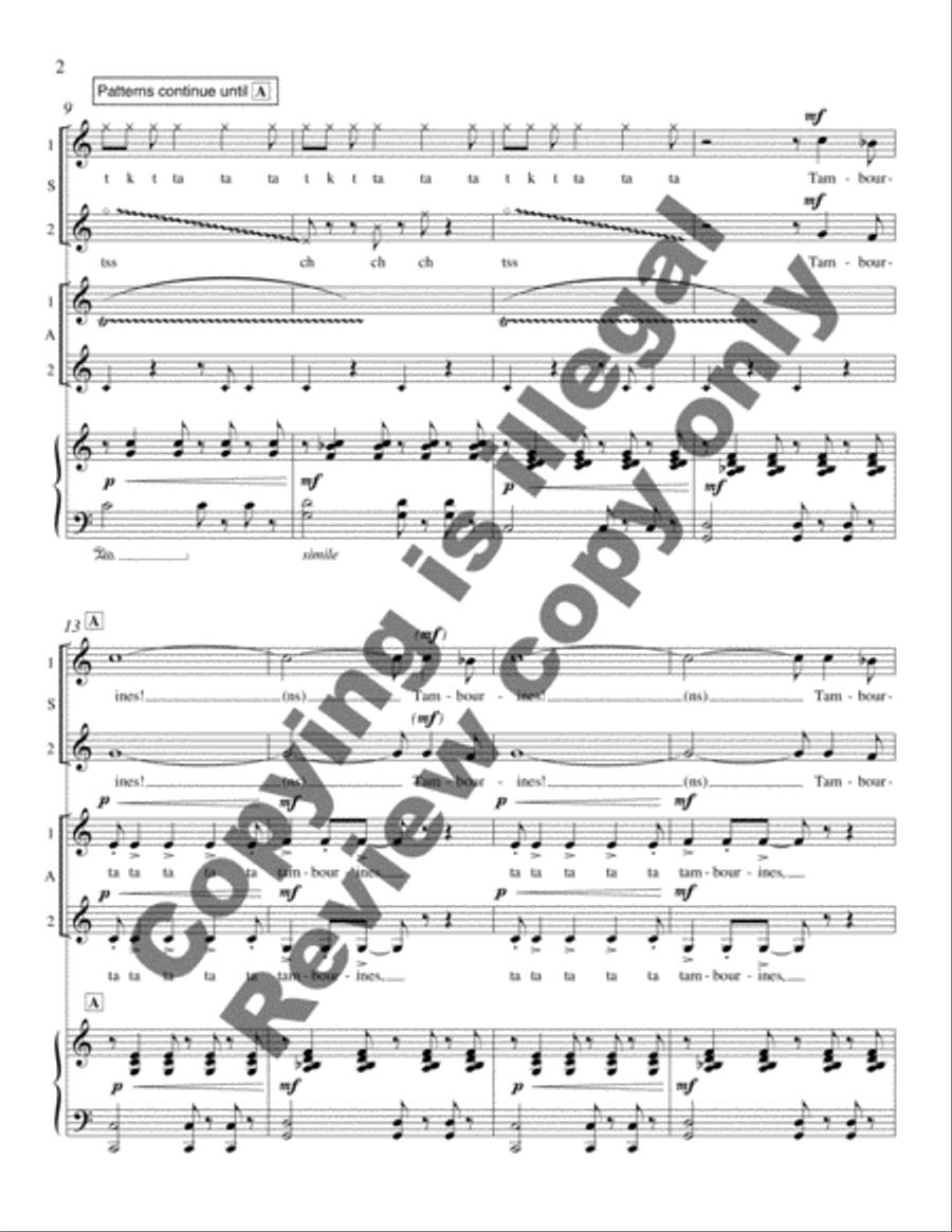 Tambourines from Harlem Songs SSAA scores gallery preview page 4