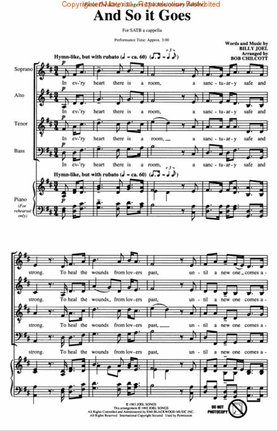 And So It Goes Divisi scores gallery preview page 2