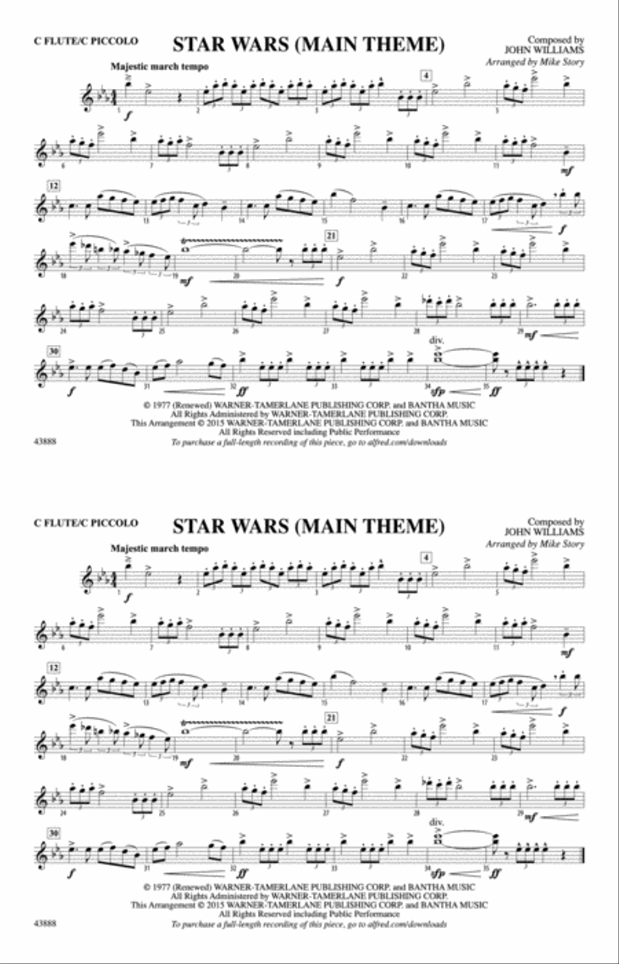 Star Wars (Main Theme): Flute Marching Band scores gallery preview page 1