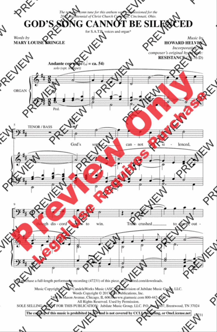 God's Song Cannot Be Silenced 4-Part scores gallery preview page 9