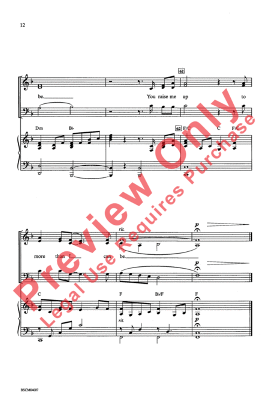 You Raise Me Up 3-Part scores gallery preview page 11
