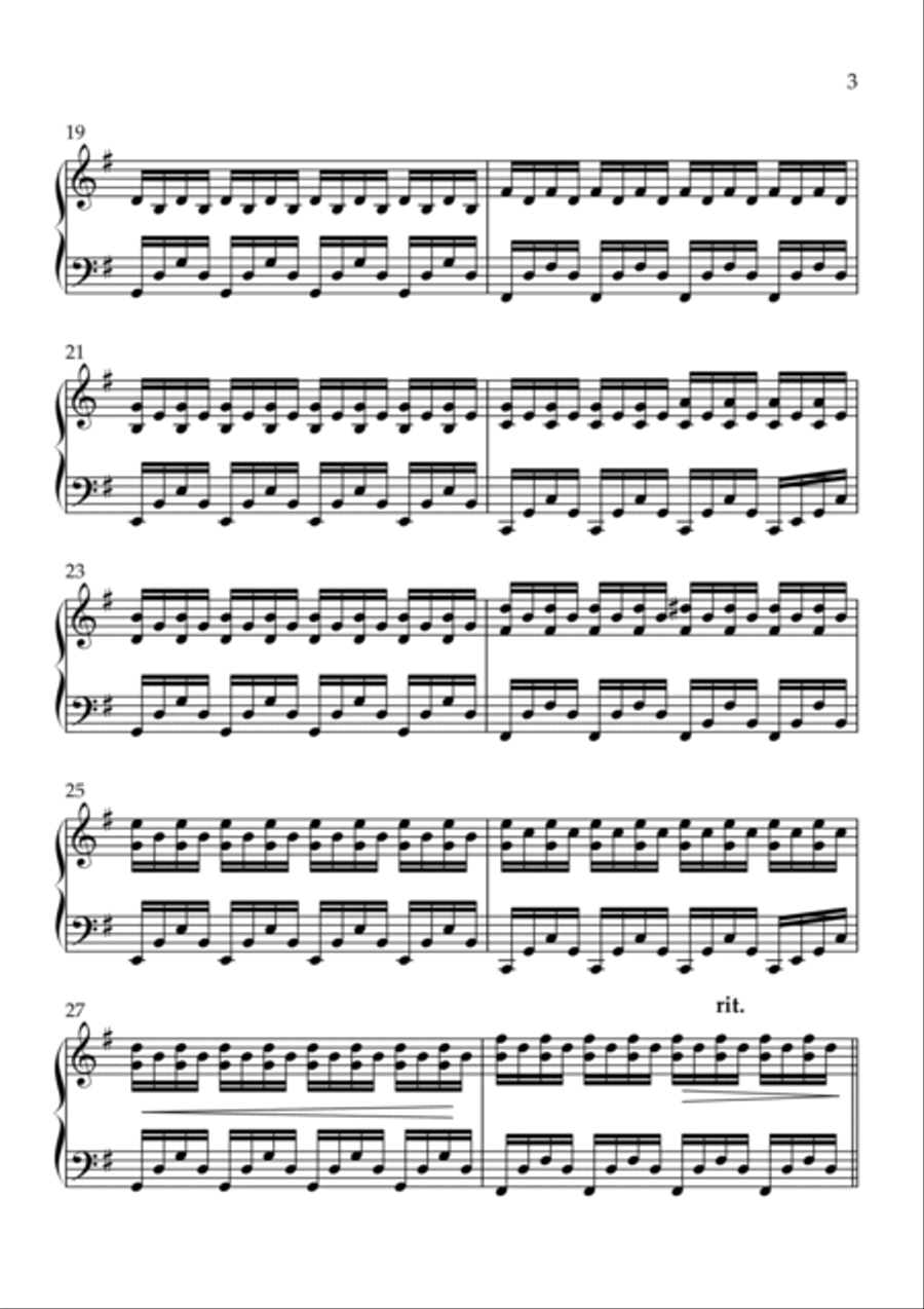 Sunshine (adagio In D Minor) Piano Solo scores gallery preview page 3