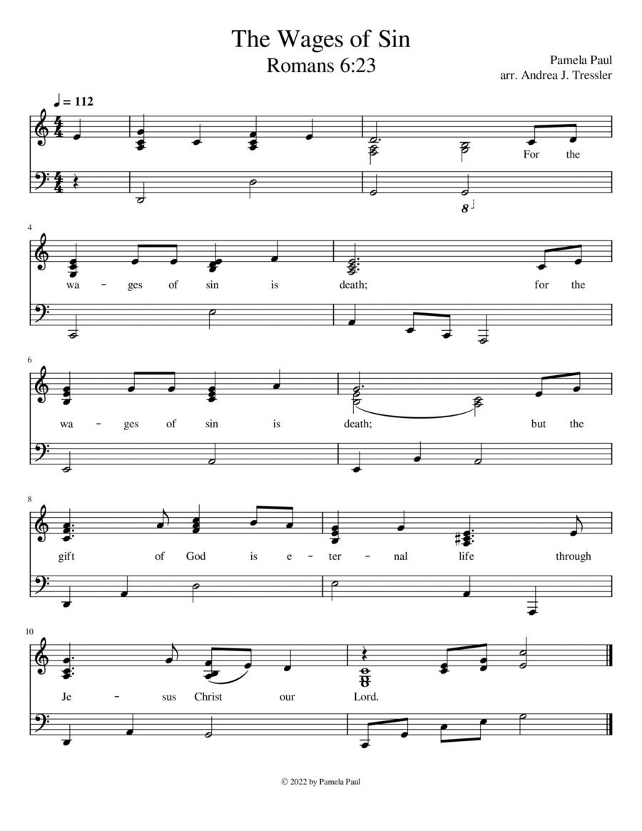 The Wages of Sin (Romans 6:23) Voice scores gallery preview page 1