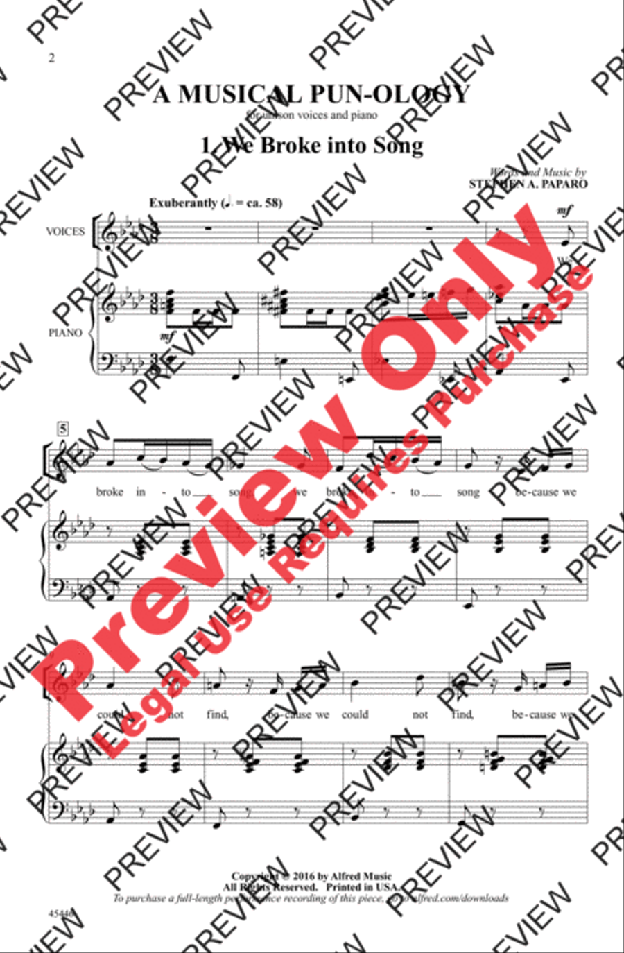 A Musical Pun-ology A Musical Pun-ology Unison Choir scores gallery preview page 2