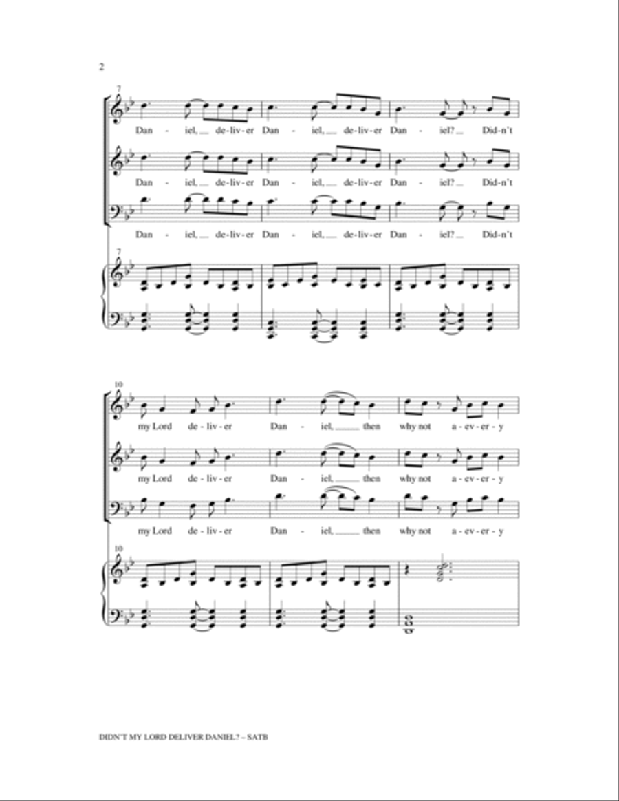 Didn't My Lord Deliver Daniel? 4-Part scores gallery preview page 2