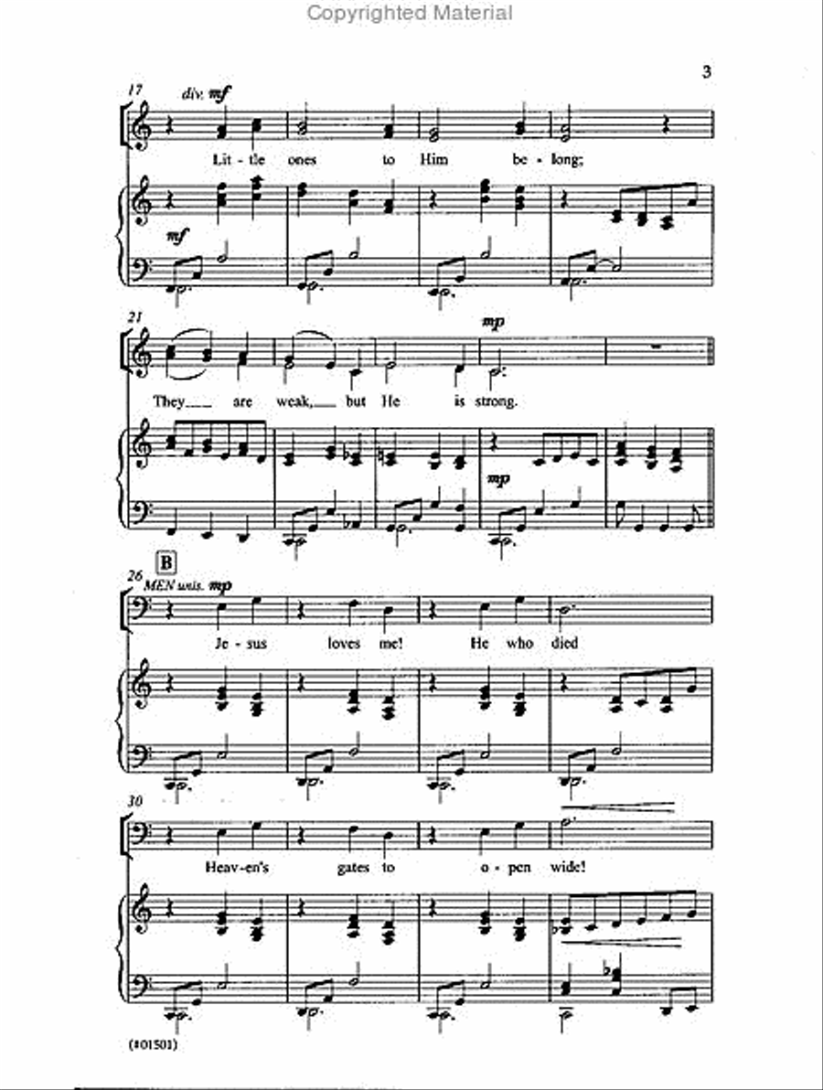 Jesus Loves Me - SAB 3-Part scores gallery preview page 3