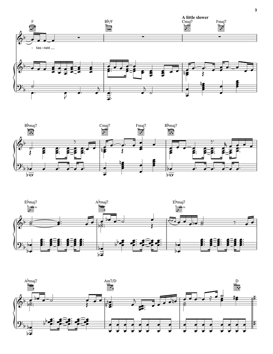 Scenes From An Italian Restaurant Piano, Vocal, Guitar scores gallery preview page 3