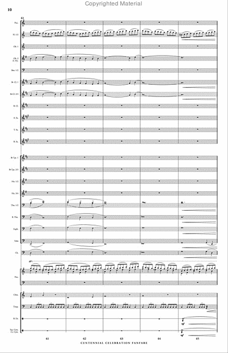Centennial Celebration Fanfare Concert Band scores gallery preview page 11