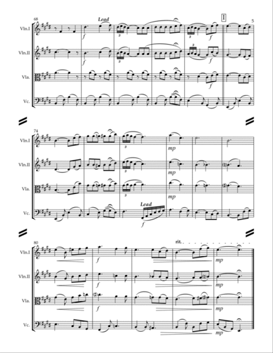 Maria, Mari! (Oh Marie) for String Quartet) String Quartet scores gallery preview page 6