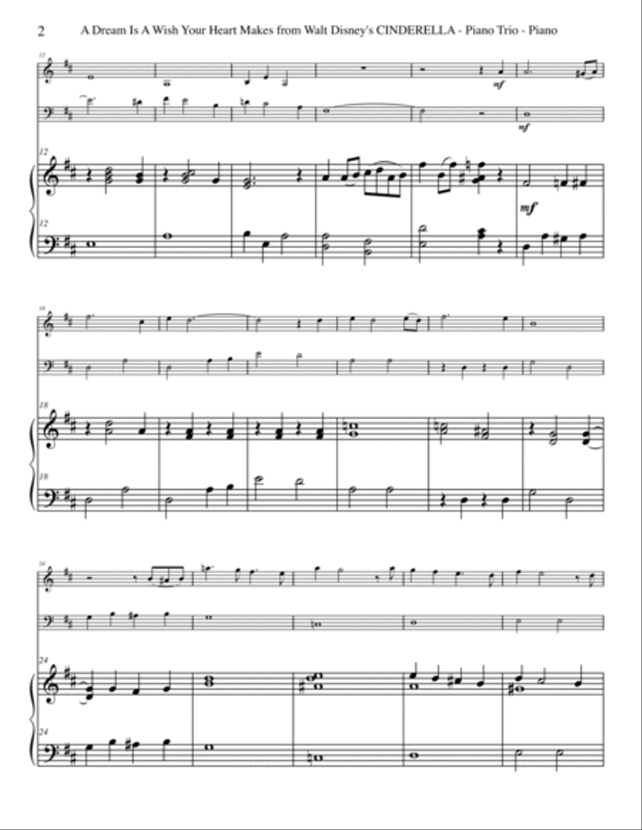 A Dream Is A Wish Your Heart Makes Piano Trio scores gallery preview page 2