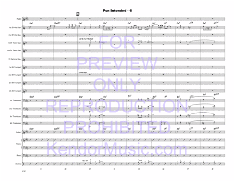 Pun Intended (Full Score) Jazz Ensemble scores gallery preview page 7