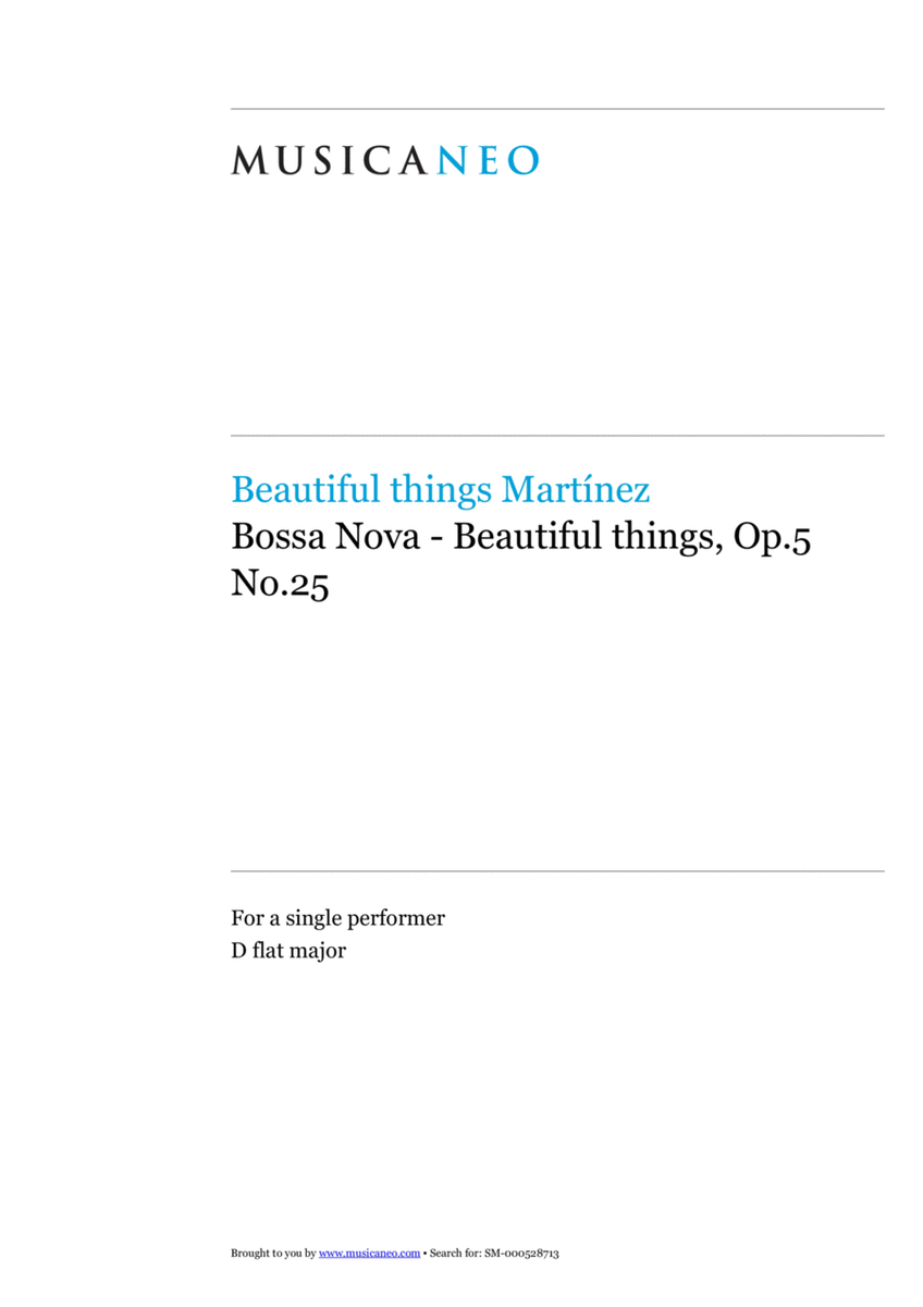 Bossa Nova-Beautiful things Op.5 No.25