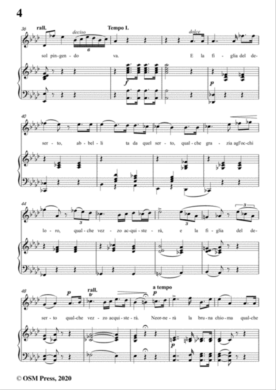 Donizetti-Ne ornera la bruna chioma,in A flat Major,for Voice and Piano Voice Solo scores gallery preview page 6
