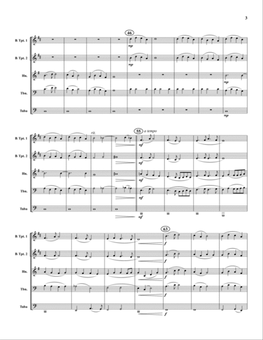 Goin' Home Goin' Home Brass Quintet scores gallery preview page 3