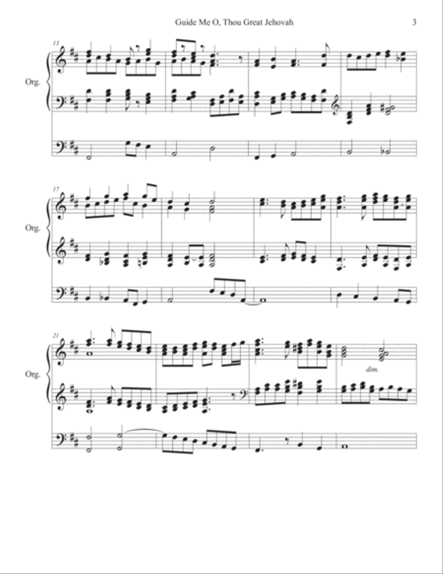 Guide Me O, Thou Great Jehovah ORGAN Solo Organ Solo scores gallery preview page 3