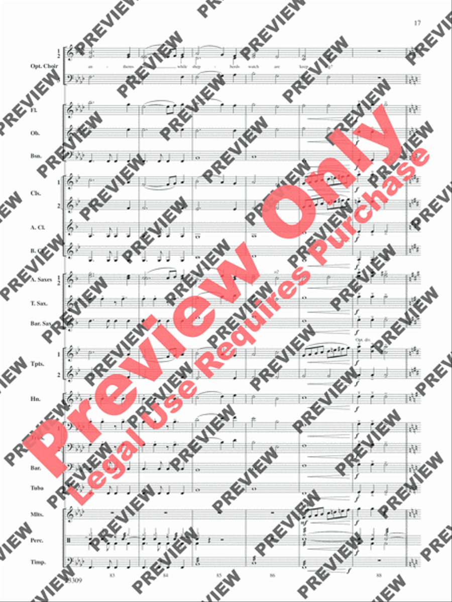 Merry Christmas to All (A Medley of Carols) Concert Band scores gallery preview page 18