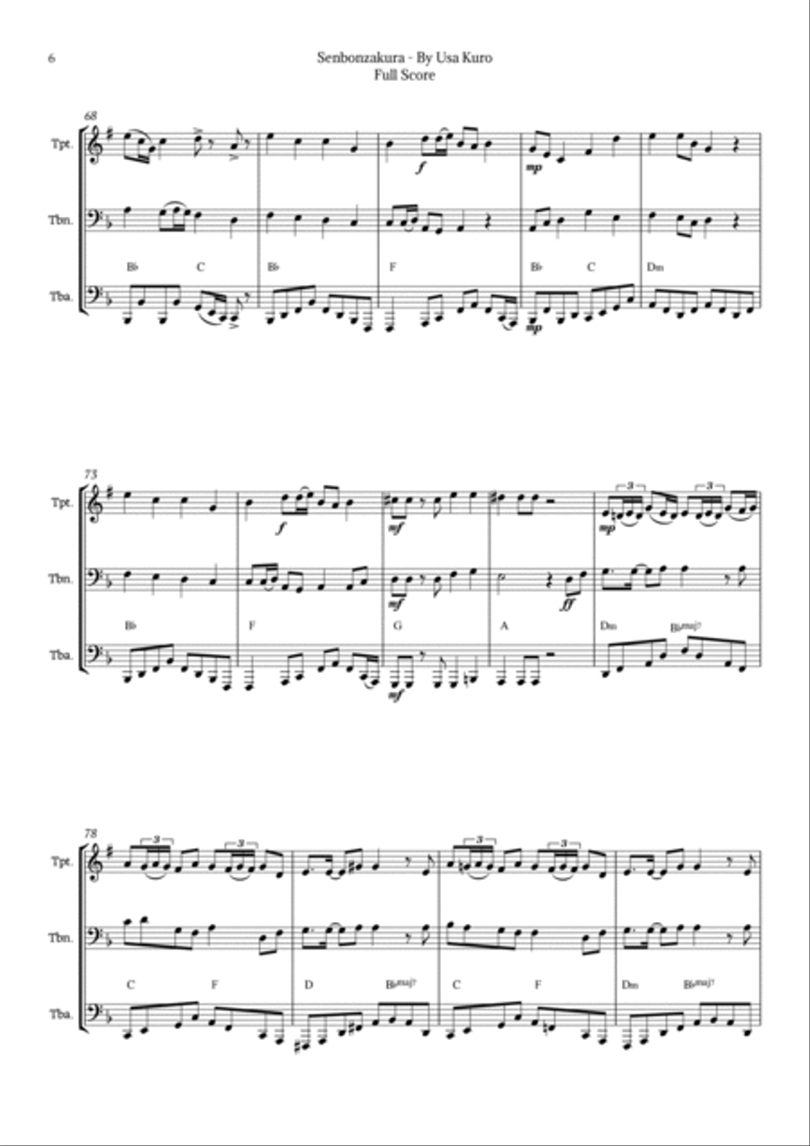 Senbonzakura Chamber Music scores gallery preview page 6