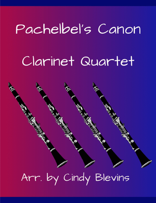 Book cover for Pachelbel's Canon, for Clarinet Quartet