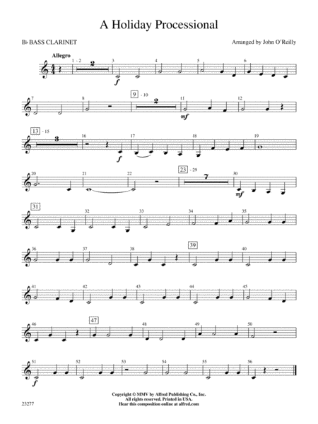 A Holiday Processional: B-flat Bass Clarinet