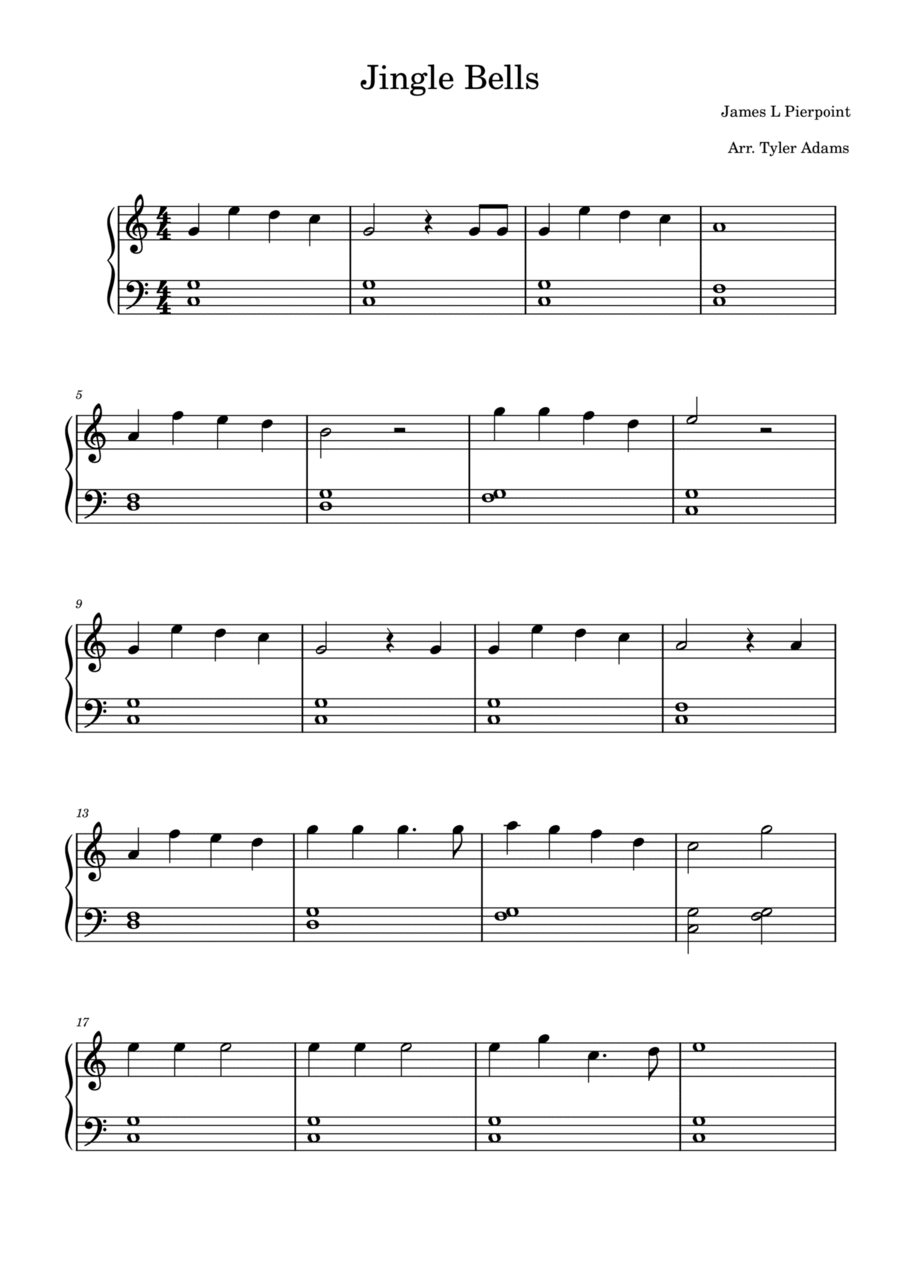 Jingle Bells (Easy Piano) Easy Piano scores gallery preview page 1