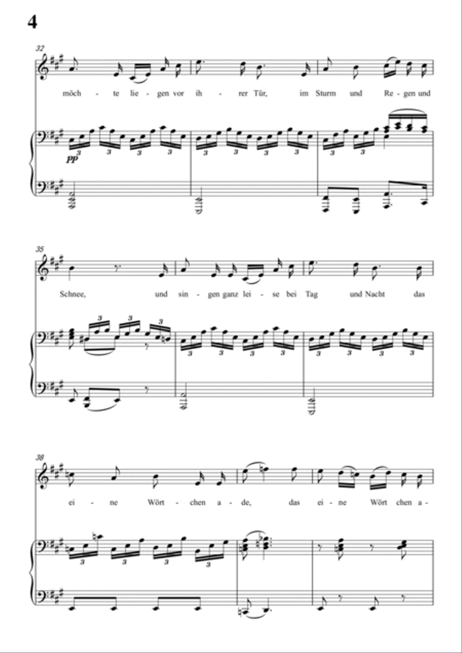Schubert-Die böse Farbe,from 'Die Schöne Müllerin',Op.25 No.17 in A for Vocal and Piano Voice scores gallery preview page 5