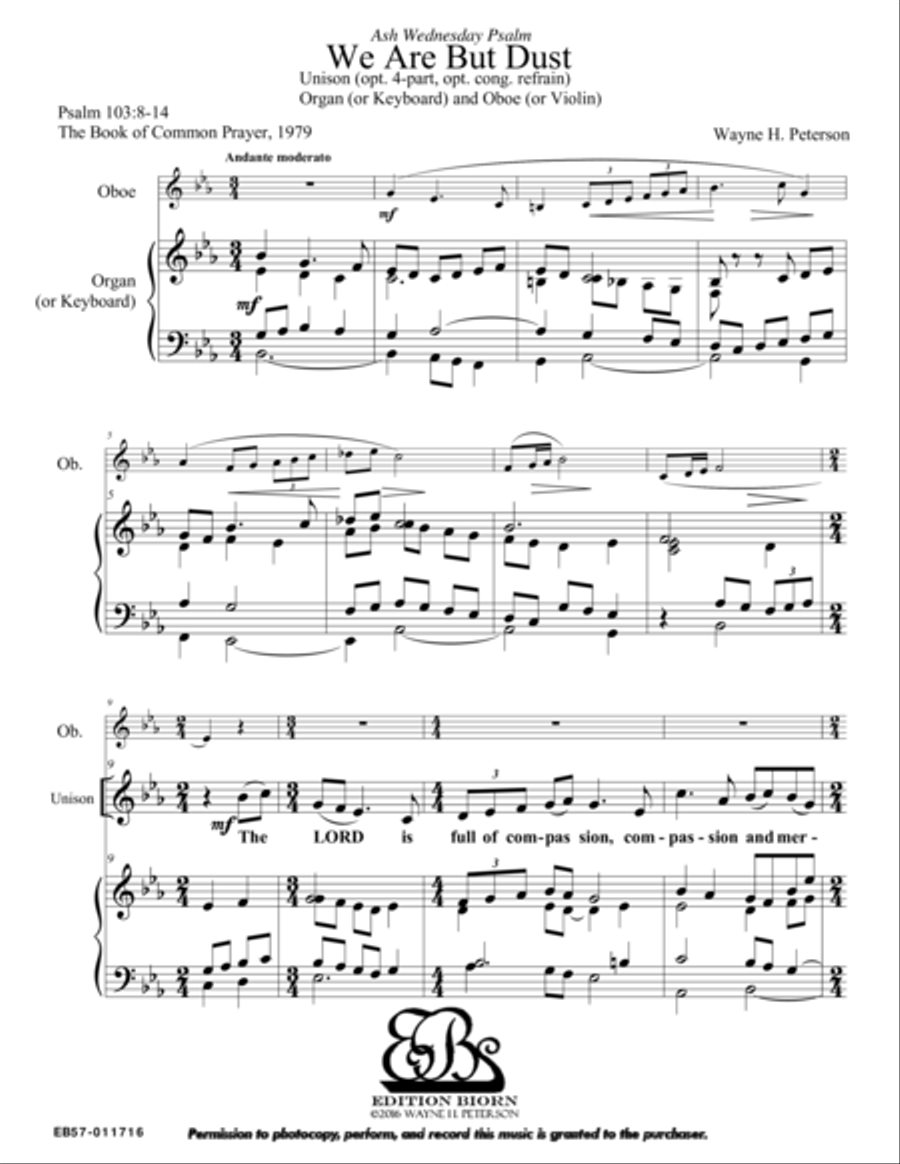 We Are But Dust (Psalm 103) 4-Part scores gallery preview page 2