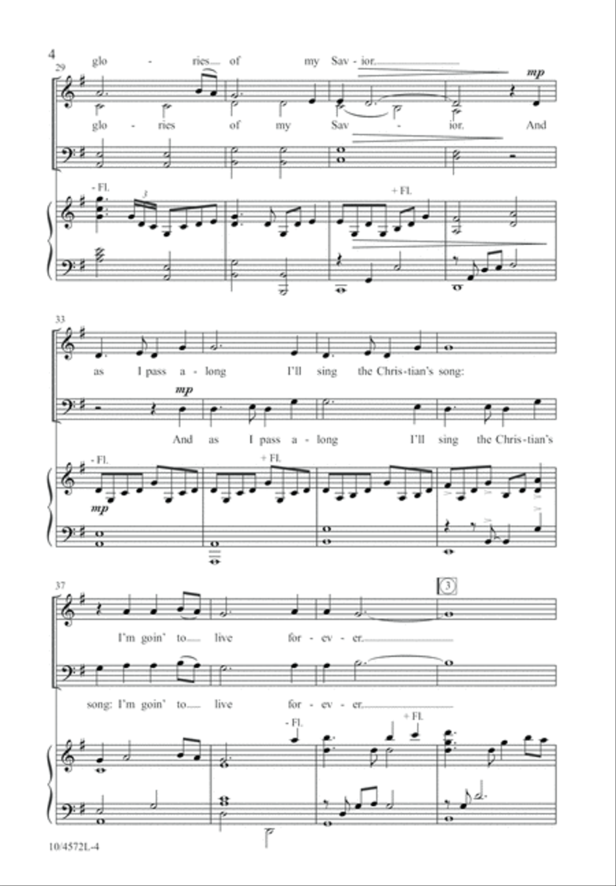 Pilgrim Song 4-Part scores gallery preview page 4