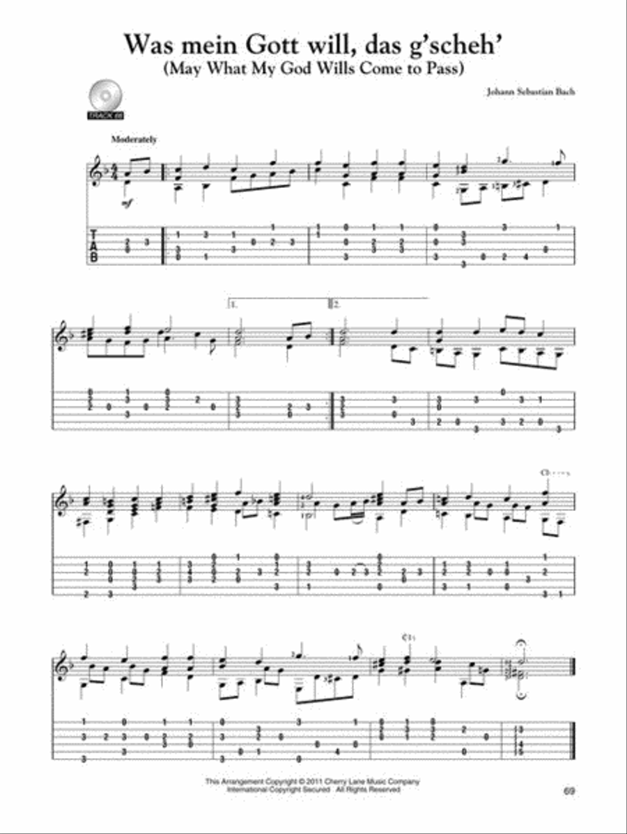 70 Bach Chorales for Easy Classical Guitar Acoustic Guitar scores gallery preview page 7