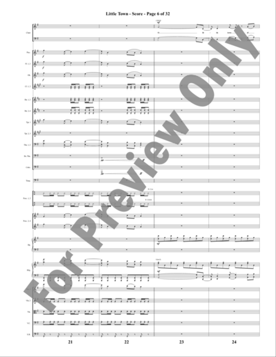 Little Town - Orchestration Little Town - Orchestration Choir scores gallery preview page 7