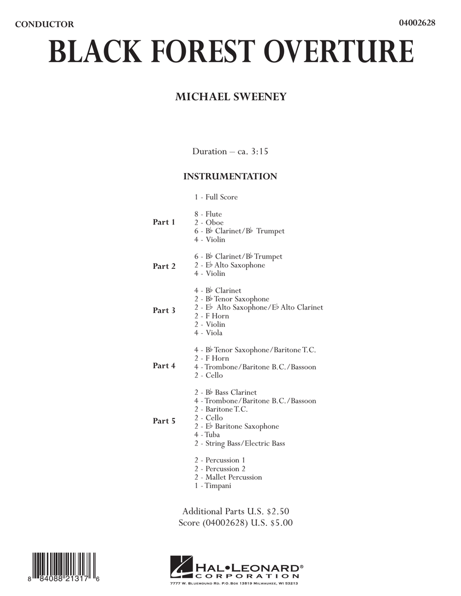 Black Forest Overture - Conductor Score (Full Score) Concert Band scores gallery preview page 1