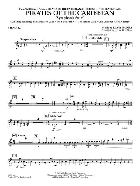 Pirates Of The Caribbean (Symphonic Suite) (arr. John Wasson) - F Horn 1 & 2