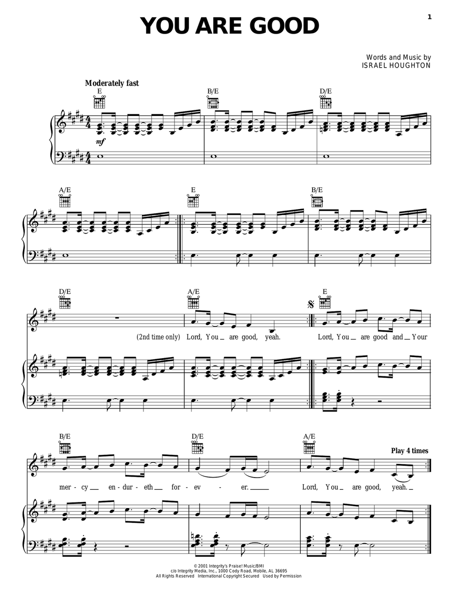 You Are Good Acoustic Guitar scores gallery preview page 1