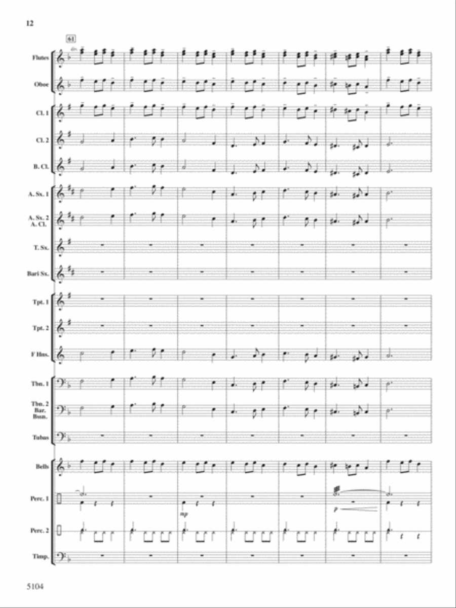 A Christmas Fantasy in 3/4 Time Concert Band scores gallery preview page 11