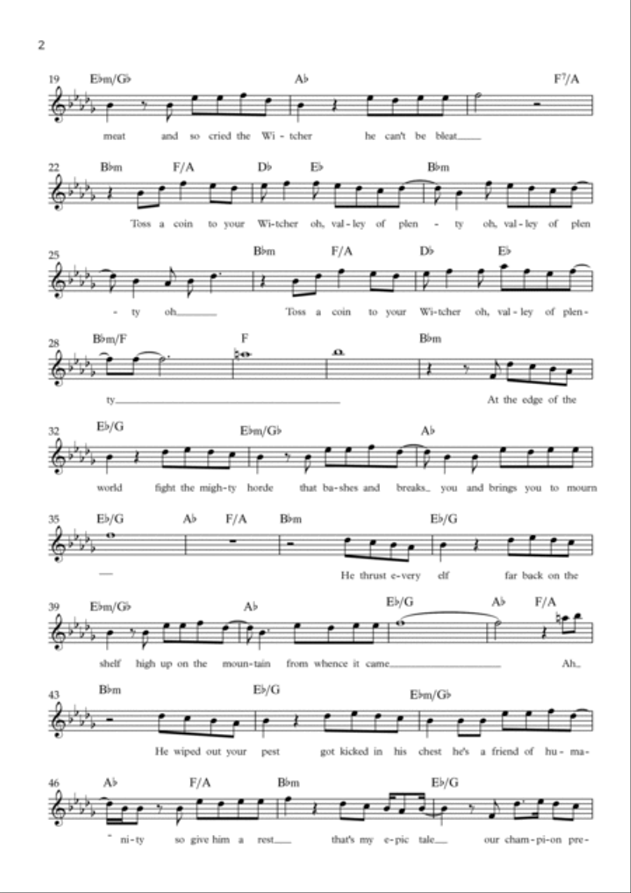 Toss A Coin To Your Witcher Voice Solo scores gallery preview page 2