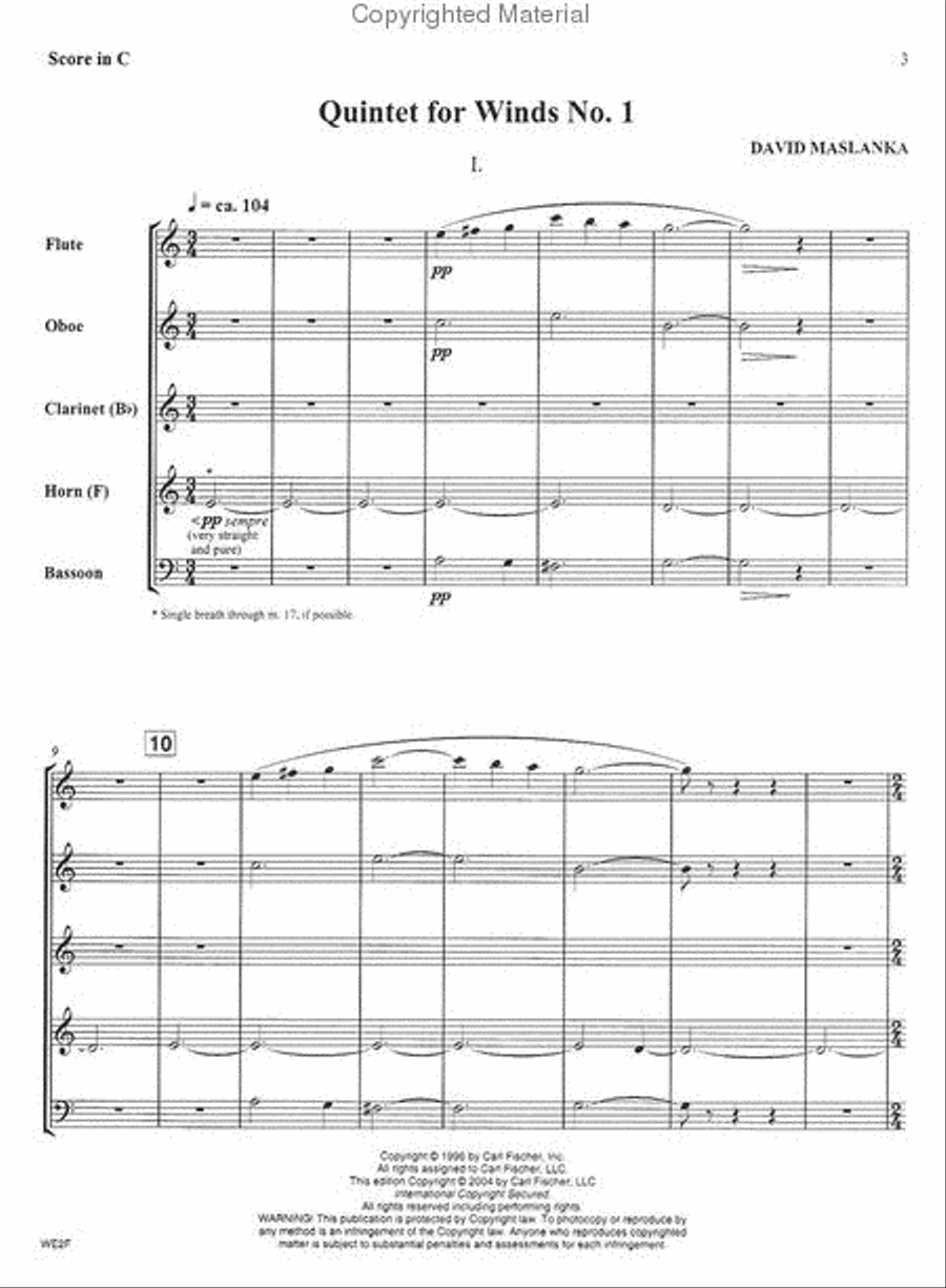 Quintet for Winds No. 1 Woodwind Quintet scores gallery preview page 2