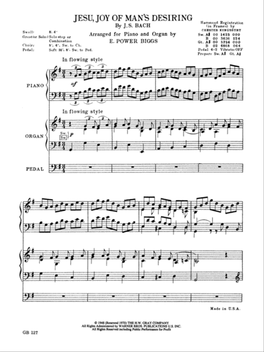 Jesu, Joy of Man's Desiring Organ scores gallery preview page 2