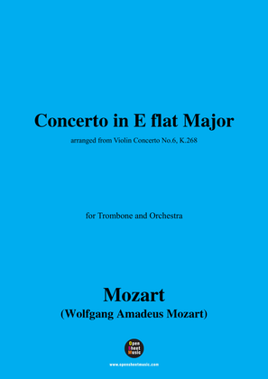 Book cover for W. A. Mozart-Concerto in E flat Major,for Trombone and Orchestra