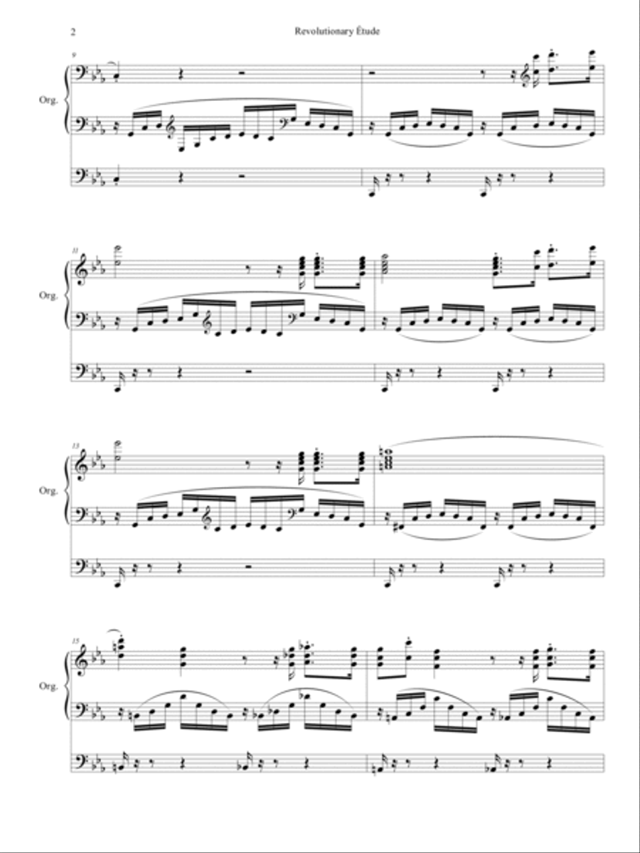 Revolutionary Étude (F. Chopin) Arranged for Organ Organ Solo scores gallery preview page 3