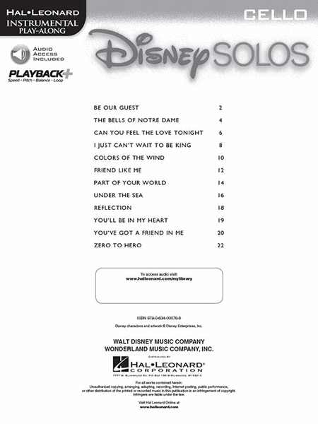 Disney Solos for Cello image number null