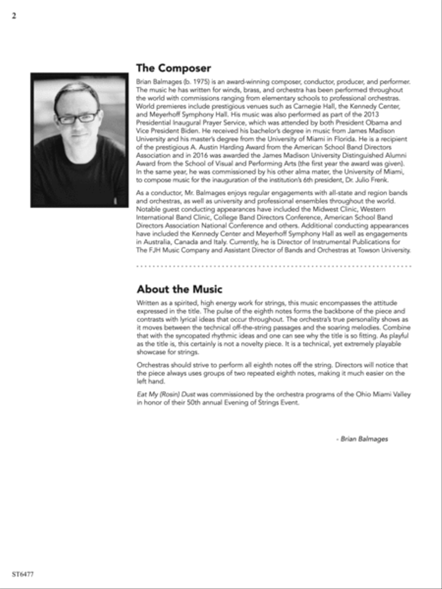 East My (Rosin) Dust: Score String Orchestra scores gallery preview page 2