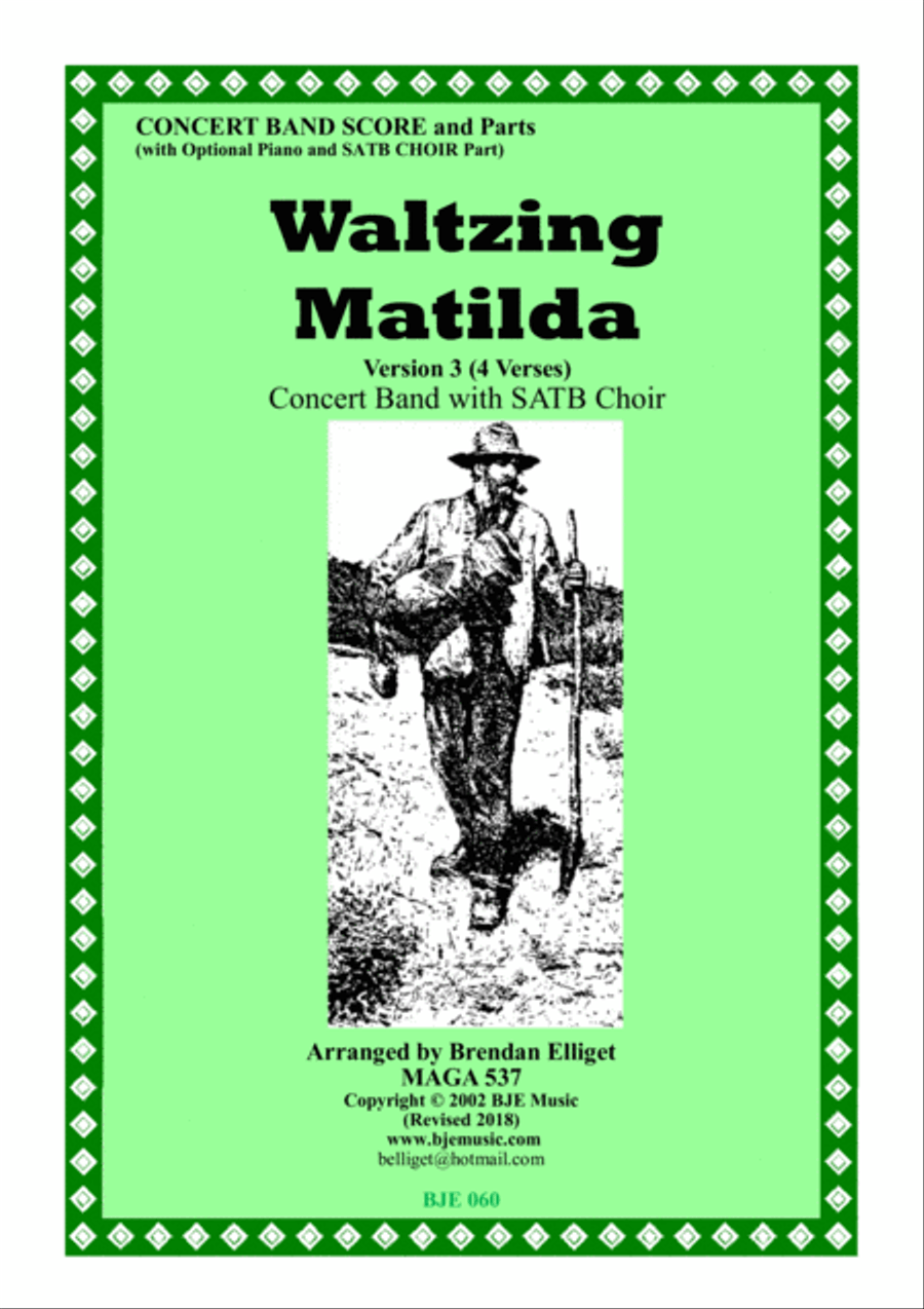 Waltzing Matilda - Concert Band with SATB Choir 4-Part scores gallery preview page 1