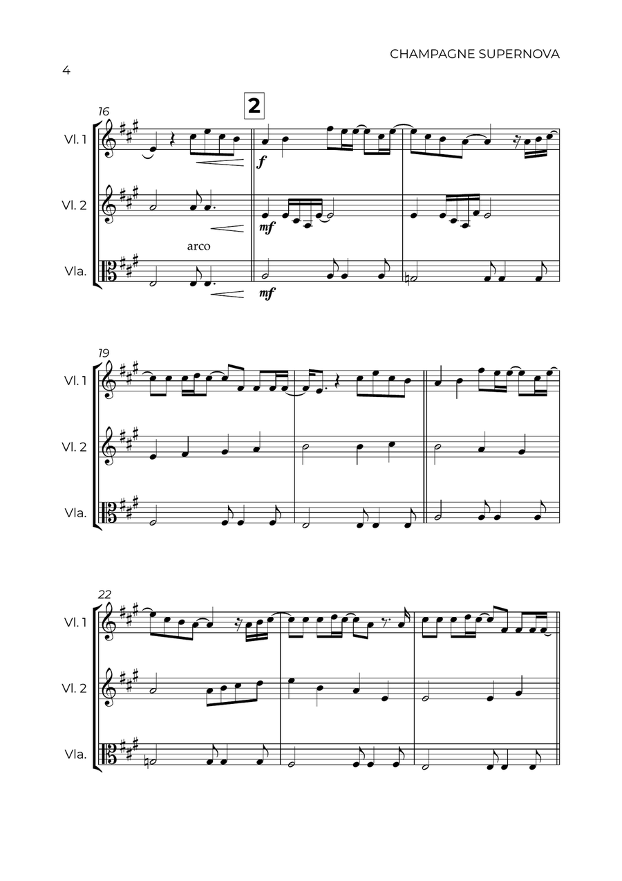 Champagne Supernova String Trio scores gallery preview page 4
