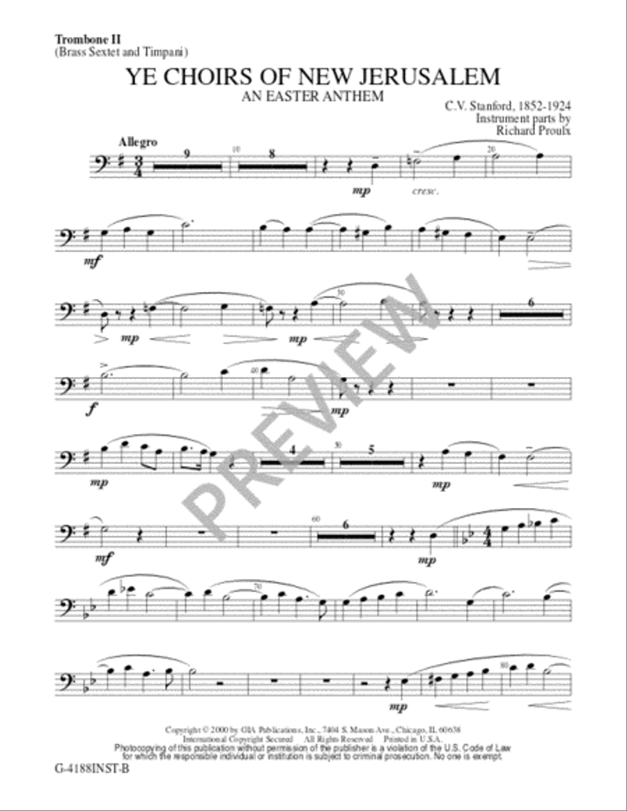 Ye Choirs of New Jerusalem - Brass Sextet edition