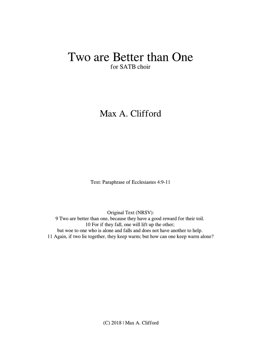 Two are Better than One